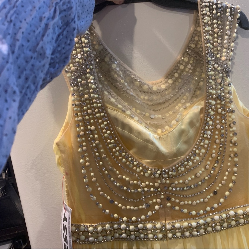 Formal yellow beaded dress